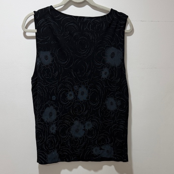 Pierri Womens 2X Floral Scoop Tank Top Blouse Lizzie McGuire 90s Y2K VTG Ribbed - Picture 5 of 8
